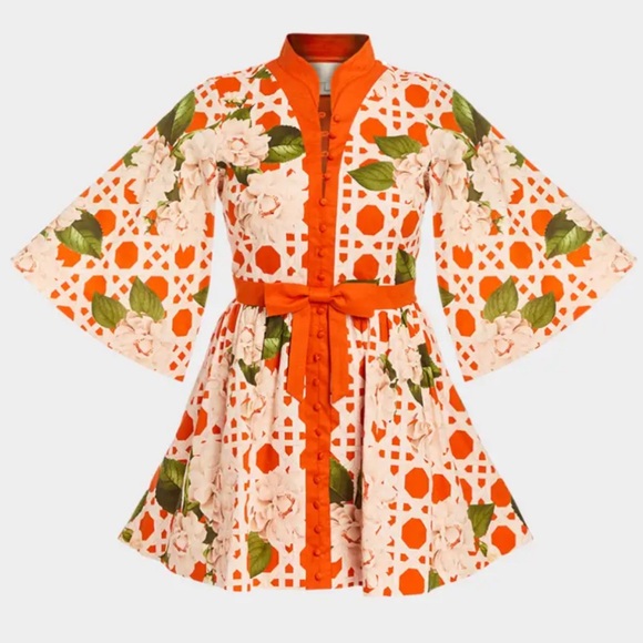 Mestiza NY Carmen Flare Sleeve Bow Mini Dress Linen Sun-kissed Ivory Size 2 NWT - Picture 2 of 15